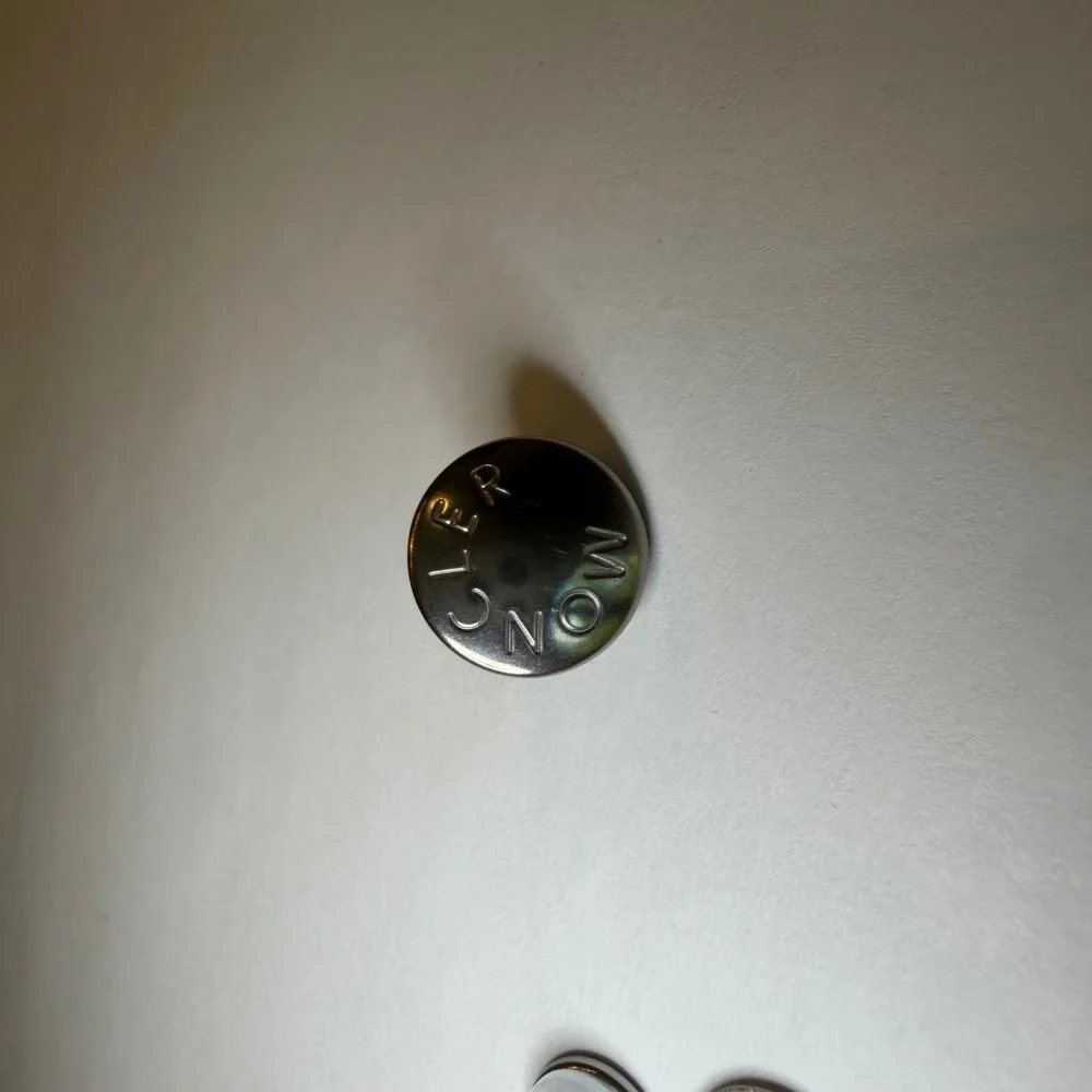 Moncler Silver Replacement Snap Button Set Embossed Logo Jacket Repair Kit